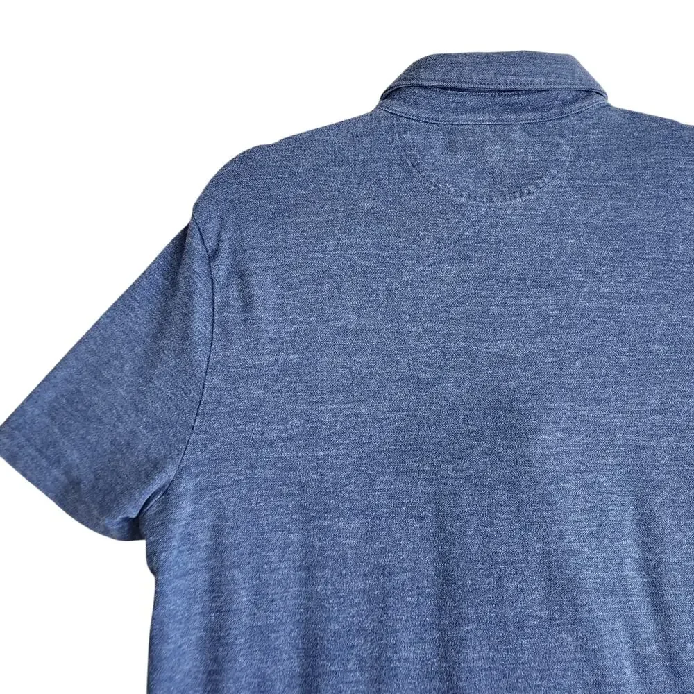 Banana Republic Mens Performance Pique‎ Polo Shirt Size Large Navy Blue Preppy